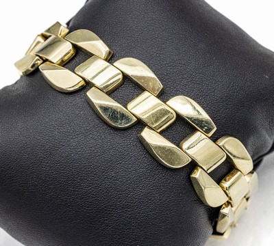 14 kt Gold Armband, GG 585/000, ca. 33.5 g,L. ca. 19 cm, Kastenschloß mit Sicherheitsacht