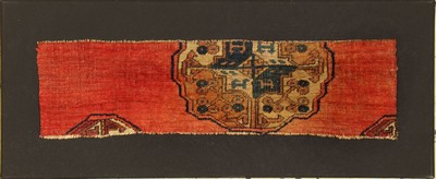 Früher Salor Hauptteppichfragment, Turkmenistan, Anfang 19.Jhd, Wolle auf Wolle, ca. 50 x 40 cm