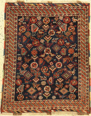 Ghaschgai alt, Persien, um 1920/1930, Wolleauf Wolle, ca. 112 x 89 cm, EHZ: 2