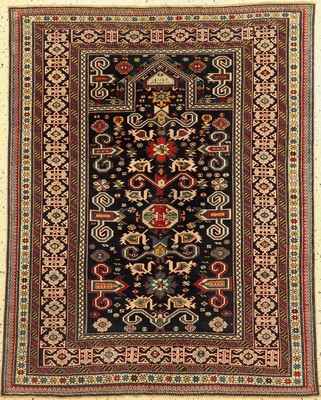 Perpedil Gebetsteppich antik, Schirwan, Kaukasus, datiert(1304), 1887, Wolle auf Wolle, ca. 171 x 139 cm, EHZ: 2 ,gleichmäßig dünnerFlor, ...