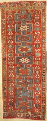Sternen Ladik antik, Türkei, 19.Jhd, Wolle auf Wolle, ca. 327 x 123 cm, EHZ: 2 ,alte Restaurierungen