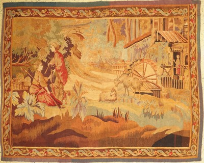 Antike Tapisserie, Frankreich, 19.Jhd, Wolle auf Baumwolle, ca. 205 x 165 cm, EHZ: 2,alte Restaurierungen