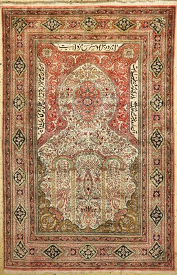 Ghom Seide fein, Persien, um 1960, reine Naturseide, ca. 206 x 135 cm, EHZ: 1-2, fachkundig gereinigt