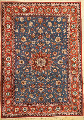 Esfahan Kork fein, Persien, um 1930/1940, Korkwolle auf Baumwolle, ca. 214 x 150 cm, EHZ: 1-2, fachkundig gereinigt