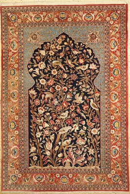 Ghom Kork fein, Persien, um 1930/1940, Korkwolle mit Seide, ca. 224 x 155 cm, EHZ: 1-2 fachkundig gereinigt, Abrasch