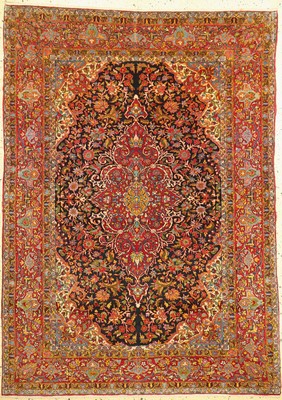 Kerman Lawar fein, Persien, um 1920/1930, Korkwolle auf Baumwolle, ca. 190 x 136 cm, EHZ: 2, fachkundig gereinigt