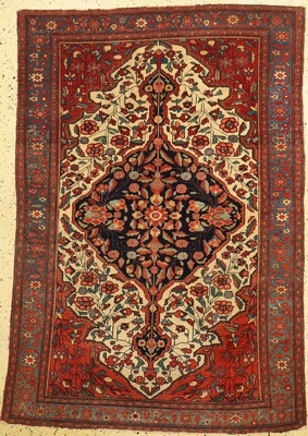 Antiker Sarogh Farahan, Persien, 19.Jhd, Wolle auf Baumwolle, ca. 190 x 136 cm, EHZ: 2(fachkundig gereinigt), Ecken leicht beschädigt