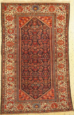 Antiker Malayer, Persien, um 1900, Wolle auf Baumwolle, ca. 202 x 134 cm, EHZ: 1-2, leicht Fleckig