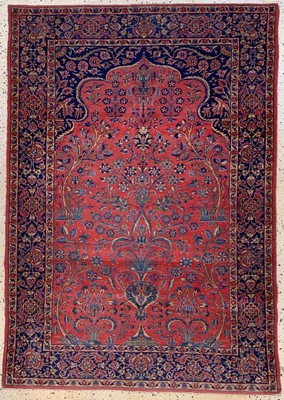 Antiker Manchester Keschan, Persien, um 1900, Manchester Korkwolle auf Baumwolle, ca. 190 x 134 cm, EHZ: 1-2, fachkundig gereinigt