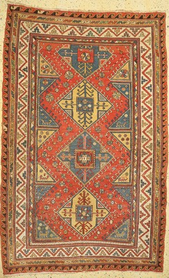 Antiker Kaukausischer Sumakh, Kaukasus, 19.Jhd, Wolle auf Wolle, ca. 265 x 170 cm, EHZ: 2, alte Restaurierungen