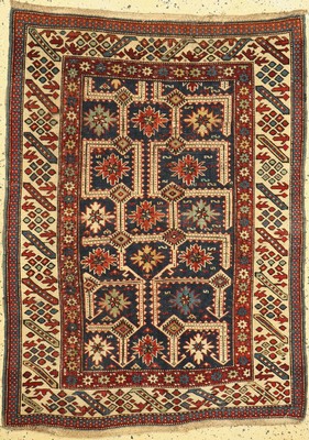 Blattgabel Schirwan antik, Kaukasus, 19.Jhd, Wolle auf Wolle, ca. 150 x 110 cm, EHZ: 2, alte Restaurierungen