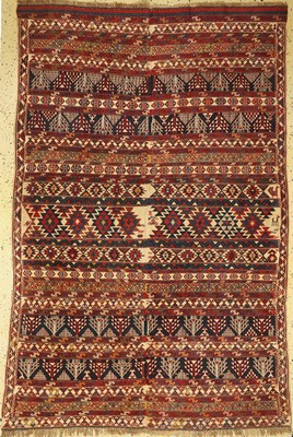 Schirwan Kelim antik, Kaukasus, um 1900, Wolle auf Wolle, ca. 247 x 168 cm, EHZ: 1, gebraucht
