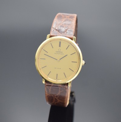 OMEGA De Ville Armbanduhr an Referenz 151.0039, Automatik, Schweiz um 1973, verg. Geh., Edelstahlboden aufgedr., Schmuckkrone, gold. Zifferbl. m. ...