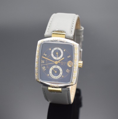 MERCEDES BENZ / Jean Maurice Donzé Armbanduhr Montre Classic No 3 World Timer, Automatik, Schweiz 1990er Jahre, Edelstahlgeh. beids. vergl., Boden ...