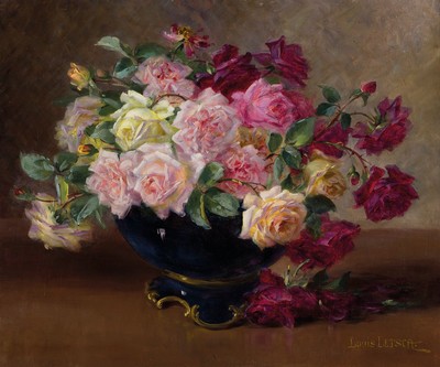 Louis Letsch, 1856 Wolfurt-1940 Straßburg, Studium in Paris, war in Mühlhausen und ab 1920 in Straßburg tätig, hier: Stillleben mit Rosen, ...