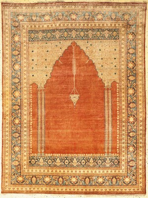 Antiker Täbriz Seide, Persien, 19.Jhd, reine Naturseide, ca. 165 x 126 cm, EHZ: 2, gleichmäßig dünner Flor