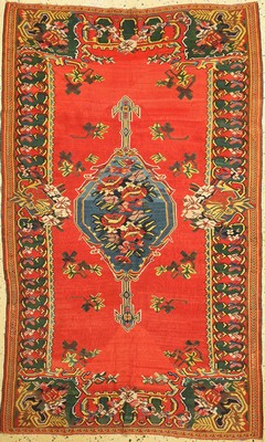 Seltener Senneh Kelim, "Haft Rang", Persien, um 1900," Wolle auf Multicolour-Seidenkette", ca. 205 x 125 cm, EHZ: 1-2