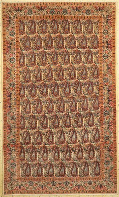 Feiner Kerman Lawar, Persien, um 1910/1920,Korkwolle auf Baumwolle, ca. 232 x 140 cm, EHZ: 1-2, fachkundig gereinigt