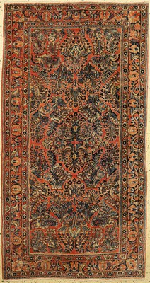 Us Re-Import Sarogh fein, Persien, um 1910/1920, Korkwolle auf Baumwolle, ca. 235 x 125 cm, EHZ: 1-2, fachkundig gereinigt