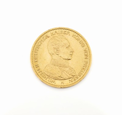 20 Mark Goldmünze, Deutsches Reich, 1914, Wilhelm II Deutscher Kaiser König von Preußen,Prägemarke A
