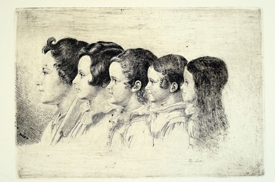 Konvolut aus 18 Radierungen von Originaldruckplatten: Ludwig Emil Grimm, 1790 Hanau-1863 Kassel, Abzüge von 70 Orig.- Druckplatten durch die ...