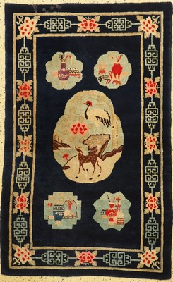 Pao Tow antik, China, um 1900, Wolle auf Baumwolle, ca. 165 x 103 cm, EHZ: 2-3, alte Restaurierungen