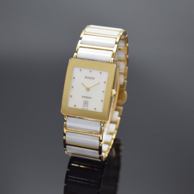 RADO Armbanduhr Serie Diastar Referenz 160.0281.3N, Schweiz um 1995, verg. Geh. mit kratzfestem Glas, Stahlboden aufgedr., Keramikband mit verg. ...