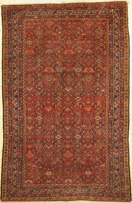 Antiker Malayer fein, Persien, um 1900, Wolle auf Baumwolle, ca. 213 x 142 cm, EHZ: 2, eine Ecke beschädigt