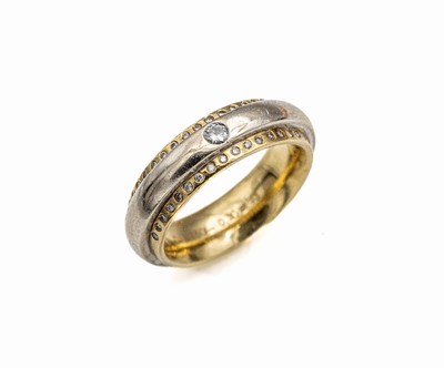 18 kt Gold Brillant-Ring, GG 750/000, satiniert, Meistermarke ZERRENNER, 37 Brillanten zus. ca. 0.30 ct (grav.) Weiß/vs, total ca. 15.7 g, RW 57