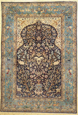Esfahan fein, Persien, um 1950, Korkwolle auf Seide, ca. 215 x 152 cm, EHZ: 1-2