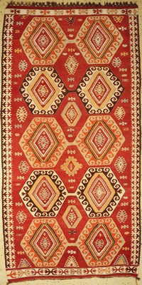Mud Kelim, Türkei, um 1930, Wolle auf Wolle, ca. 342 x 176 cm, EHZ: 1-2