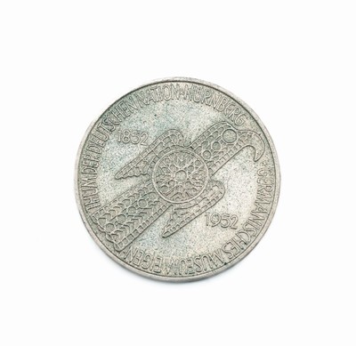 Silbermünze, 5 Mark, Deutschland 1952, Germanisches Museum, Nürnberg, Prägemarke D
