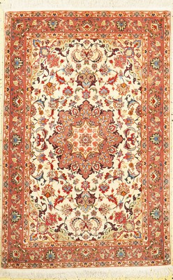 Täbriz fein(50 Raj), Persien, ca. 50 Jahre,Korkwolle auf Baumwolle, ca. 155 x 102 cm, EHZ: 1-2(verschmutzt)