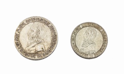 Konvolut 2 Silbermünzen, 5 und 3 Mark, Deutsches Reich, 1927, 450 Jahre Universität Tübingen, Eberhard im Bart