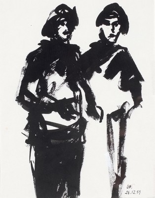 Otto Herter, 1924-2000, Konvolut aus 3 Arbeiten, 2x Aquarell auf Papier, 1xTuschezeichnung auf Papier, jeweils monogrammiert dat. 23.5.82 bzw. ...