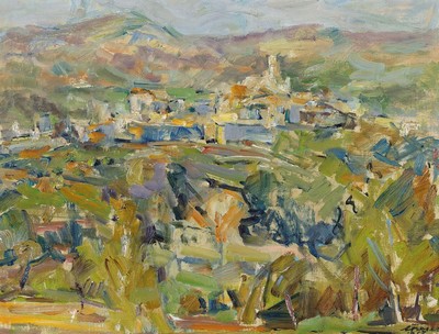 Albert Feser, 1901-1993, "Provence bei St. Paul de Vence", re. unten sign., dat. 1967, verso nochmals mit Bleistift signiert, verso ...