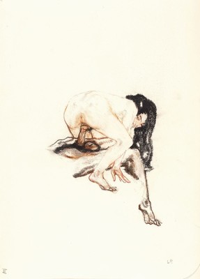 Leo Putz, 1869-1940, monogrammiertes Pastell auf Papier aus einer Folge von 14 Erotik Pastellen, um 1924, handmonogrammiert, ca. 49x33,5, PP, unter ...