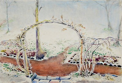 Eugen Croissant, 1868 Landau-1976 Breitbrunn, verschneite Winterlandschaft, Aquarell auf Papier, rechts unten sign., ca. 30x47cm, PP, u.Gl., R. ca. ...