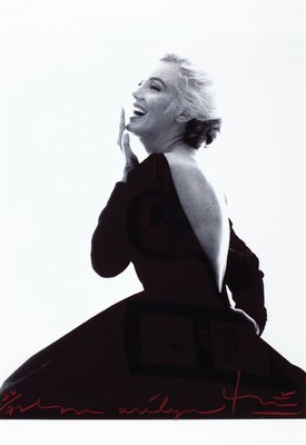 Bert Stern,1926 Brooklyn -New York 2013, Fotografie auf dickem, mattem Fotopapier, "Marilyn laughing in black dress, handsign., num. 26/72, ...
