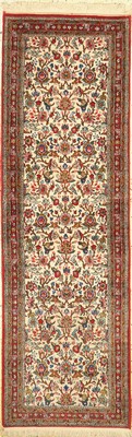Keschan fein, Indien, ca. 50 Jahre, Wolle auf Baumwolle, ca. 214 x 67 cm, EHZ: 1-2