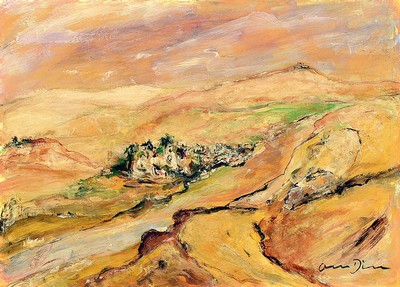 Otto Dill, 1884-1957, "Beduinenlager", Öl/Karton, re. unten handsign., ca.25x34,5cm, R. ca. 57,5x67,5 cm