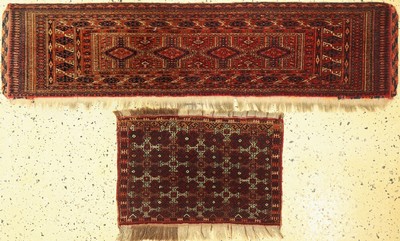 Konvolut Torba & Taschenfront, Turkmenistan19.Jhd, Wolle auf Wolle, ca. 150 x 36 cm, EHZ:2