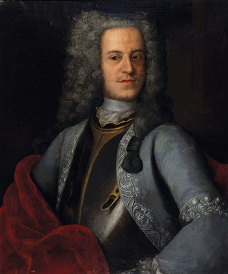 Unbekannter Künstler des 18. Jh., Porträt eines Mannes mit Harnisch und Perücke, Öl/Lwd, rest., doubl., ca. 80x67cm, R. ca. 90x77cm