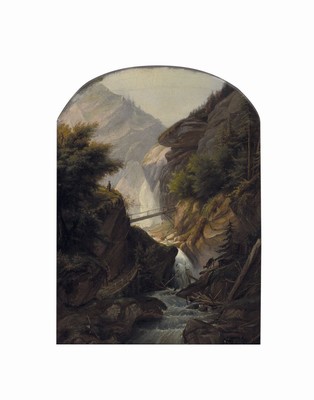Carl Friedrich Seiffert, 1809 Grünberg - 1891 Berlin, Studium an der Akademie Berlin, Werke u.a. in der Alten Nationalgalerie, Gebirgskamm mit ...