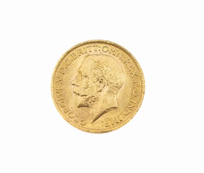 Goldmünze Sovereign, England 1913, König Georg V., RV: Heiliger Georg hoch zu Ross im Kampf mit dem Drachen