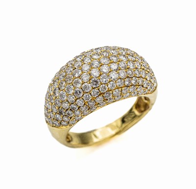 18 kt Gold Brillant-Ring, GG 750/000, Brillanten zus. ca. 3.00 ct (grav.) Weiß/si, total ca. 8.4 g, RW 55