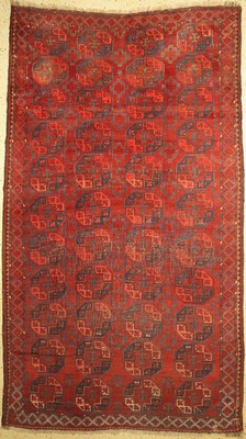 Ersari antik, Turkmenistan, 19.Jhd, Wolle auf Wolle, ca. 354 x 202 cm, mehre alte Restaurierungen, EHZ: 3