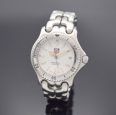 TAG HEUER Herrenarmbanduhr Referenz S89.706, Schweiz um 1995, Automatik, Edelstahlgeh. inkl. Gliederband mit Faltschl., Boden und Krone verschr., ...