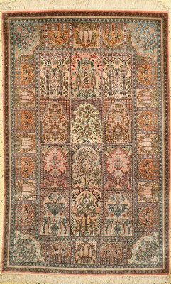 Kaschmir Seide fein, Indien, ca. 50 Jahre, reine Naturseide, ca. 145 x 92 cm, EHZ: 1-2