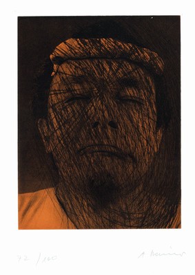 Arnulf Rainer, geb. 1929, Ohne Titel, Farboffsetdruck, handsigniert, num. 72/100, ca. 40x30.5cm, Blattgr. ca. 77x56cm, u.Gl., R. ca. 89x66cm